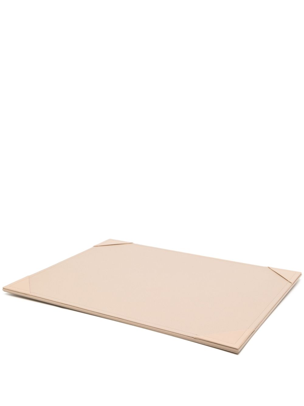 Smythson logo印花皮质桌垫 - 粉色