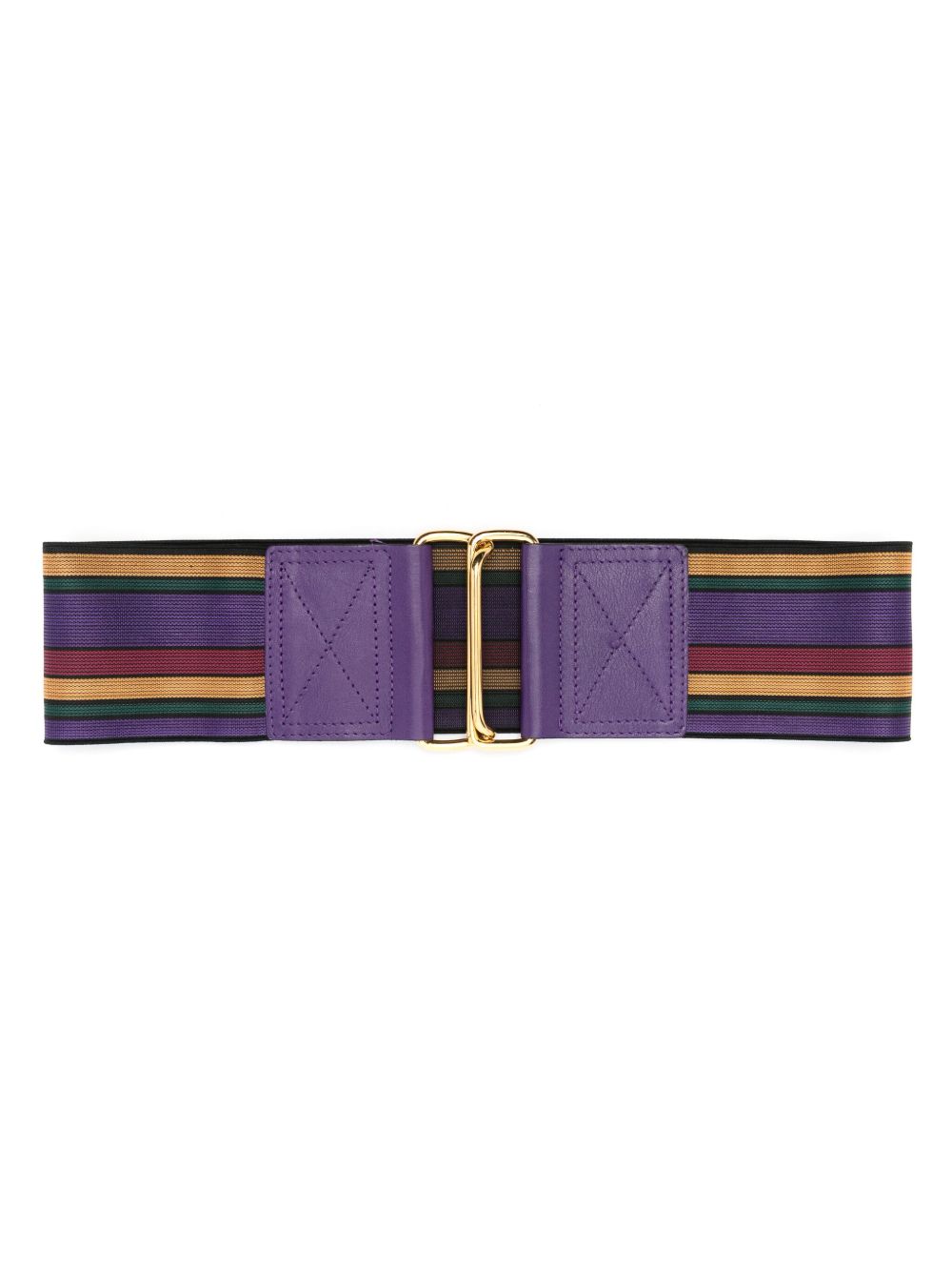 Saint Laurent Pre-Owned 条纹腰带（1970年代典藏款） - 紫色