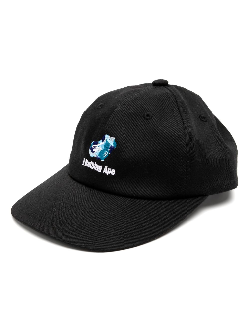 A BATHING APE® logo刺绣棉棒球帽 - 黑色