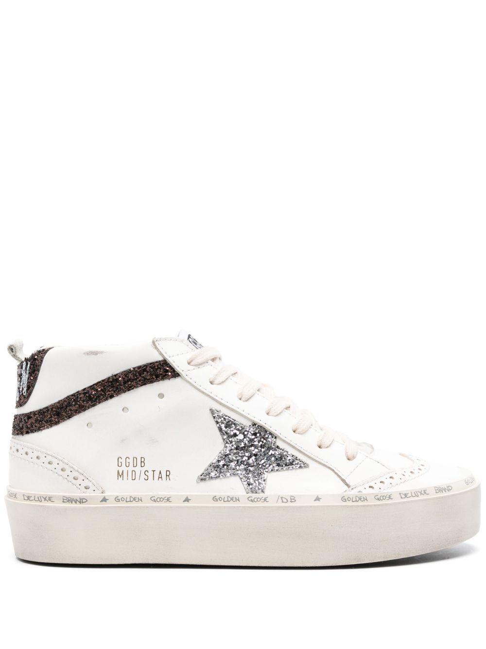 Golden Goose Midstar 皮质运动鞋 - 白色