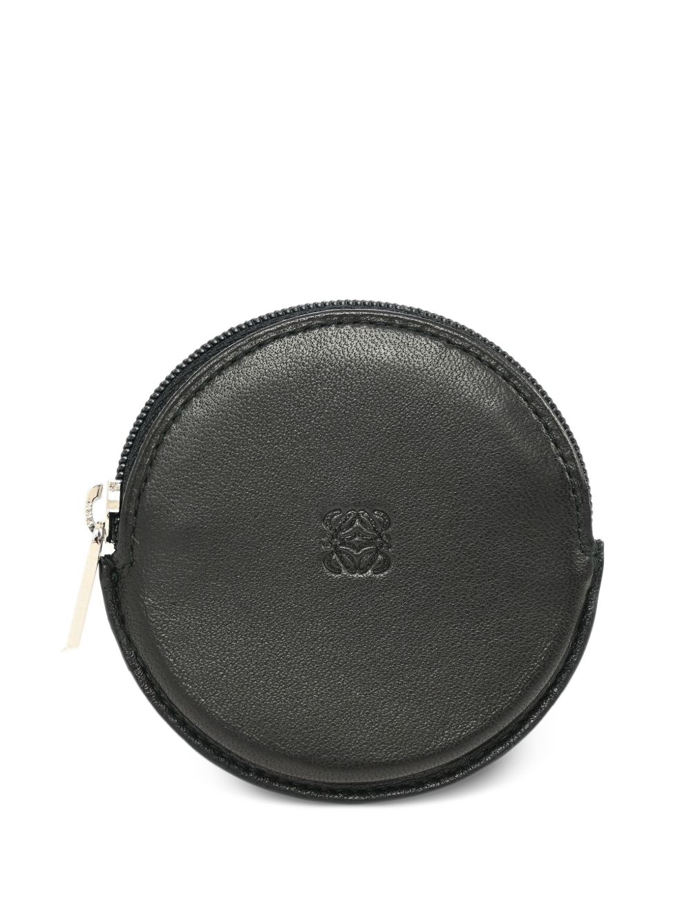 Loewe Pre-Owned 花字凹面压花零钱包（1990-2000年典藏款） - 黑色