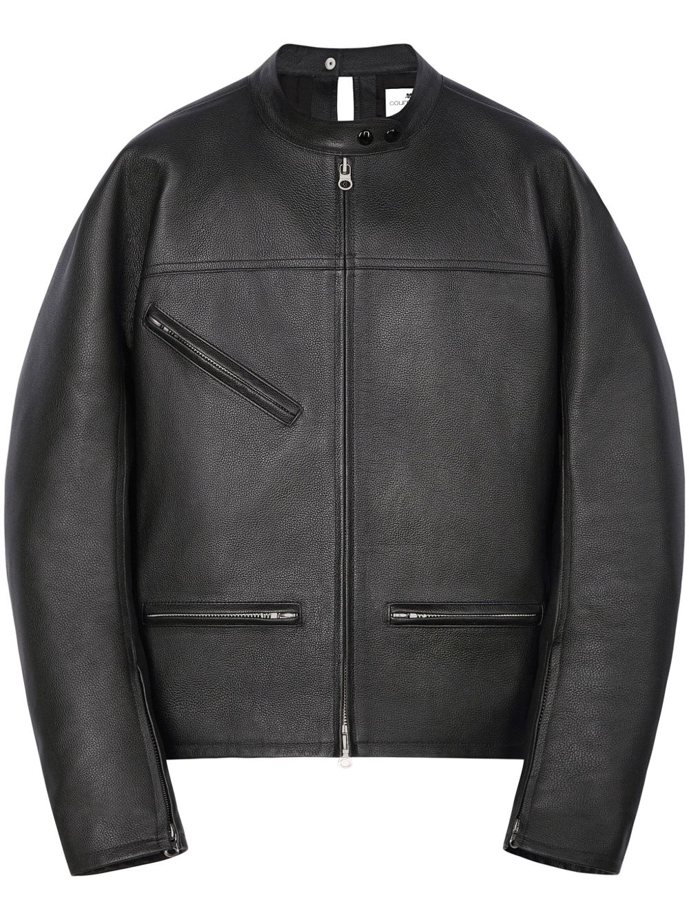 Courrèges Racer Buckle 皮夹克 - 黑色