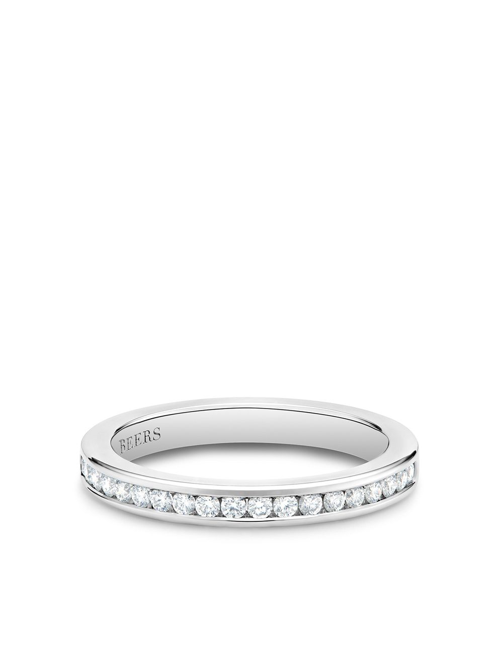 De Beers Jewellers Channel-set Eternity 铂金半镶钻石指环 - 银色