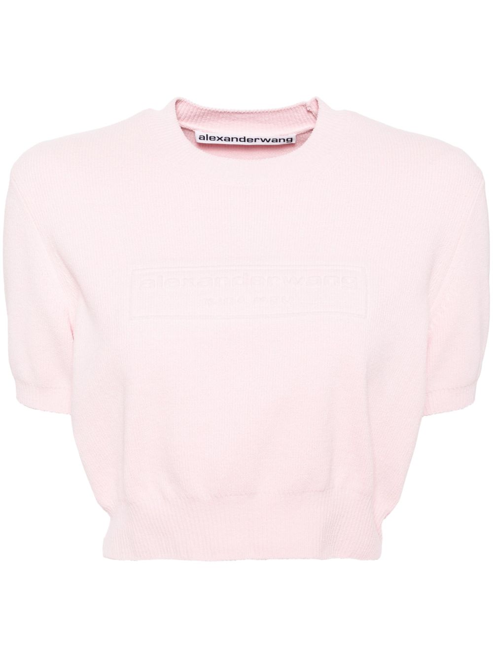 Alexander Wang logo压纹罗纹卫衣 - 粉色