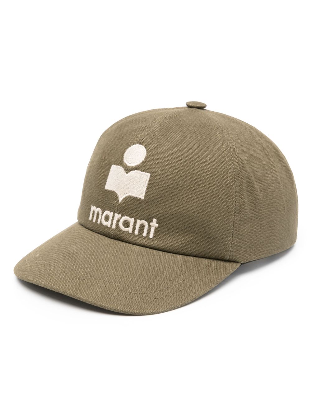MARANT Tyron logo刺绣棉棒球帽 - 绿色