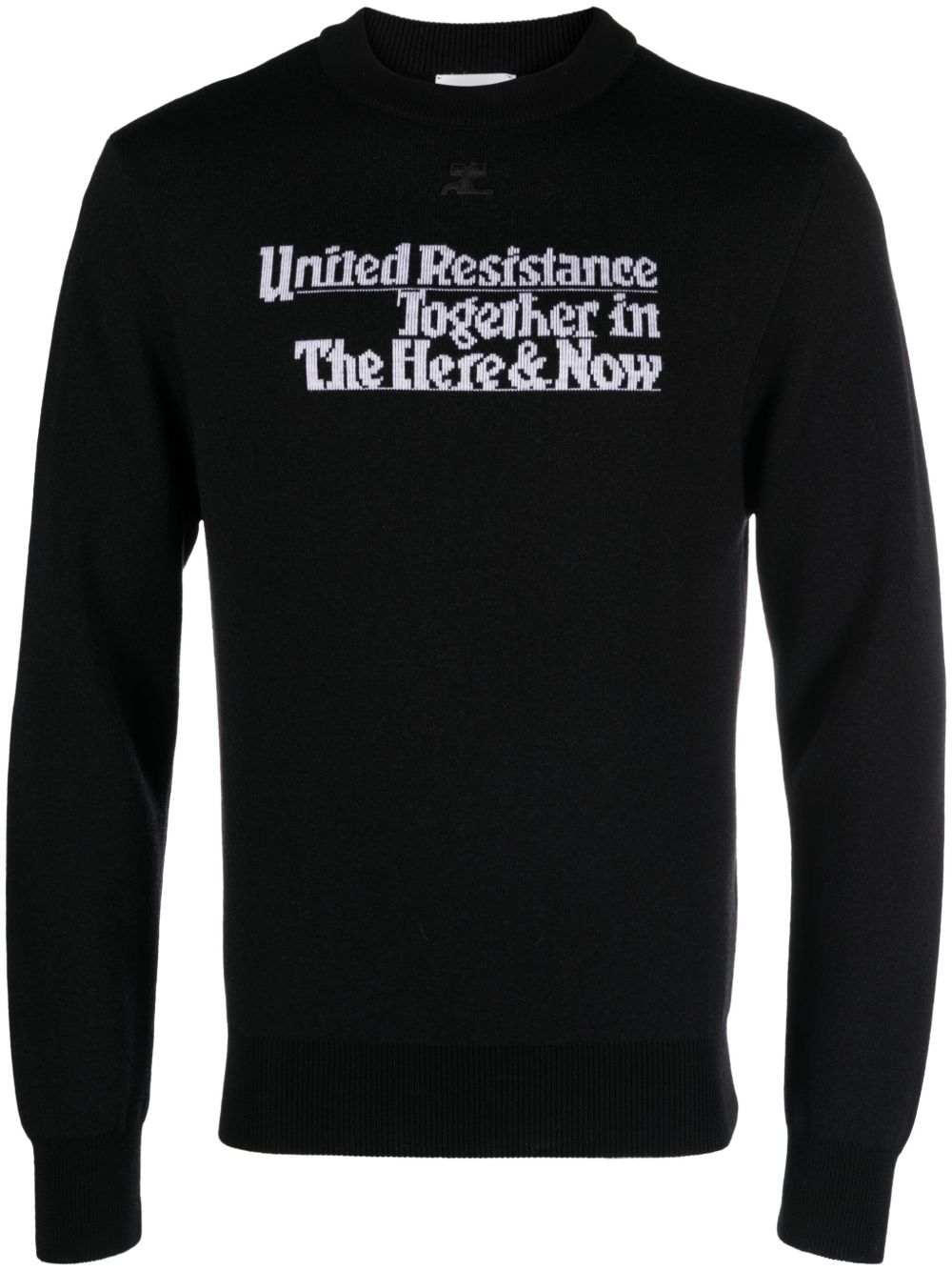 Courrèges Resistance 提花罗纹针织毛衣 - 黑色