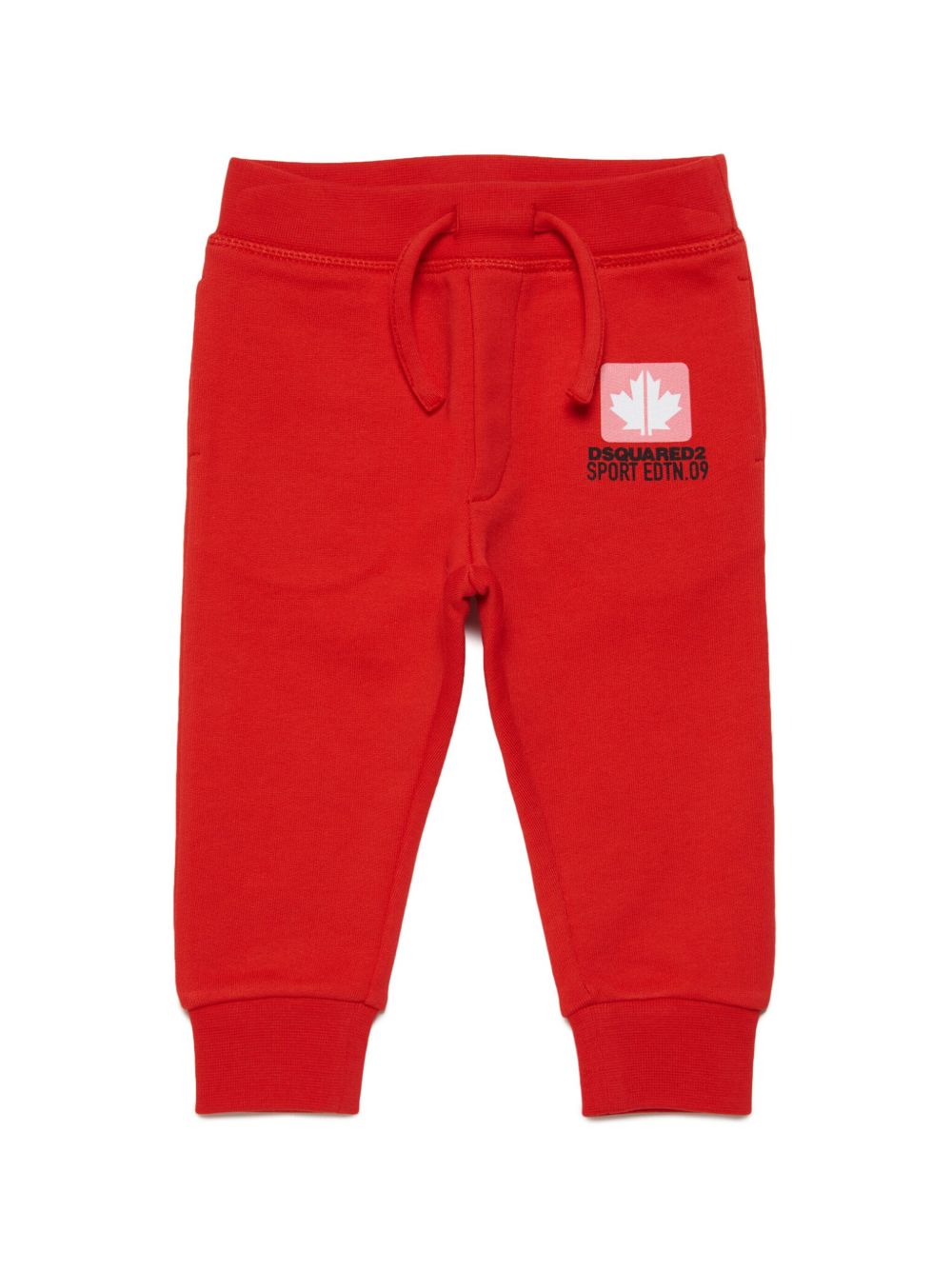 DSQUARED2 KIDS logo印花平纹针织运动裤 - 红色