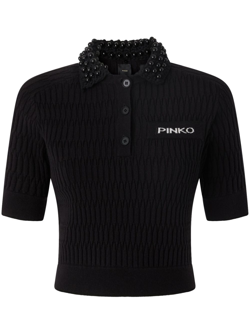 PINKO logo刺绣毛衣 - 黑色
