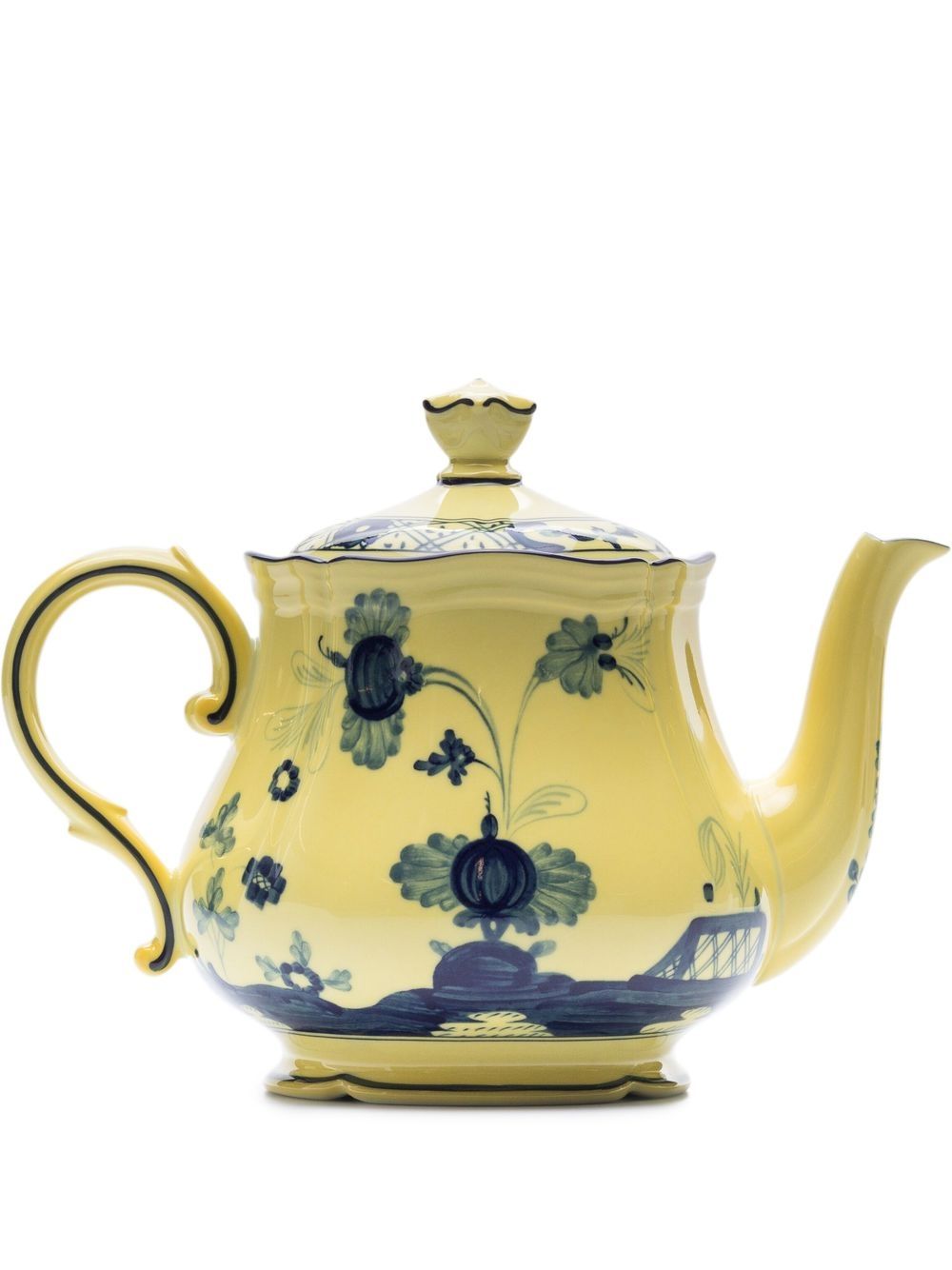 GINORI 1735 Oriente Italiano 花卉印花茶壶 - 黄色