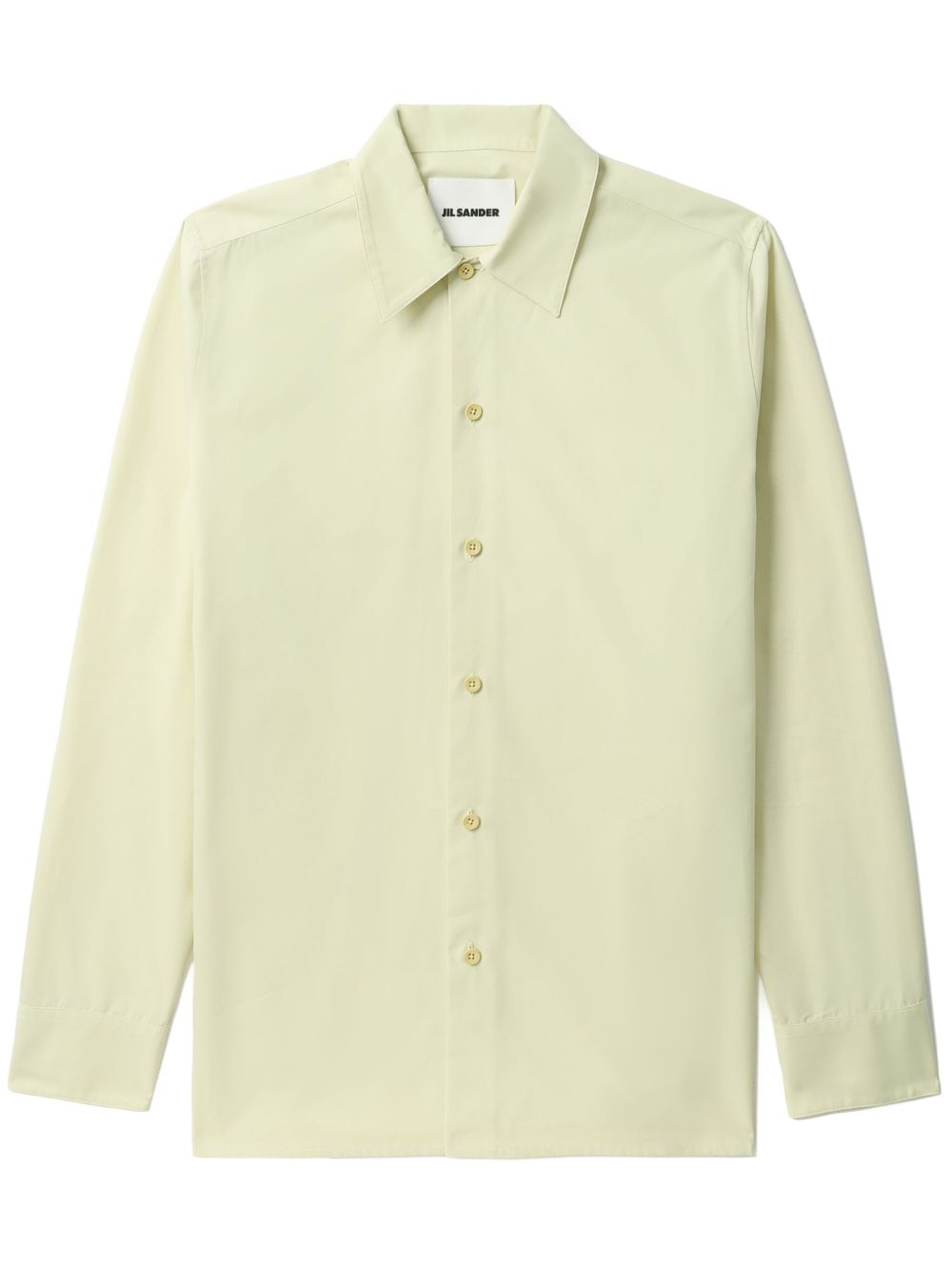 Jil Sander 府绸棉衬衫 - 绿色