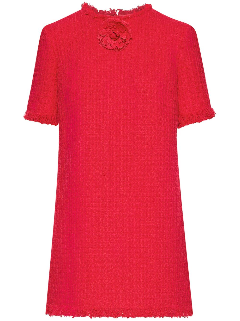 Oscar de la Renta 仿羔皮呢直筒连衣裙 - 粉色