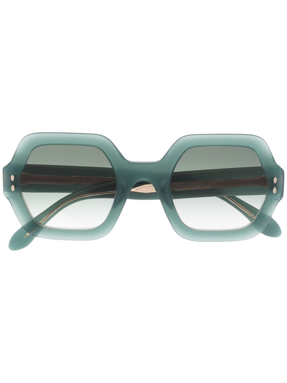 Isabel Marant Eyewear 抛光超大镜框太阳眼镜 - 绿色