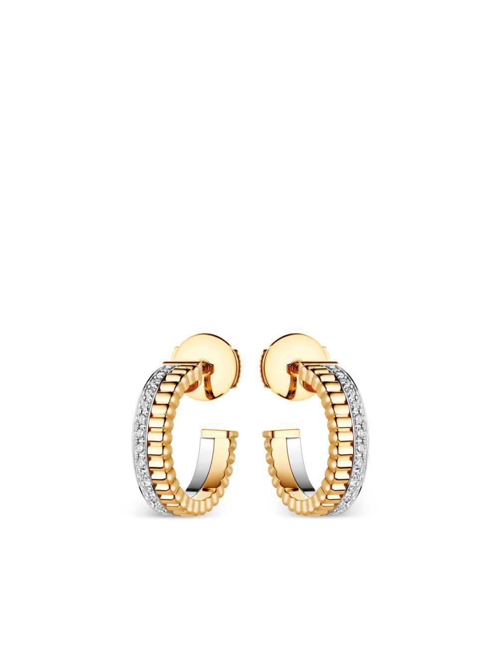 Boucheron 18K黄金白金 Quatre Radian 圈形耳环 - 金色