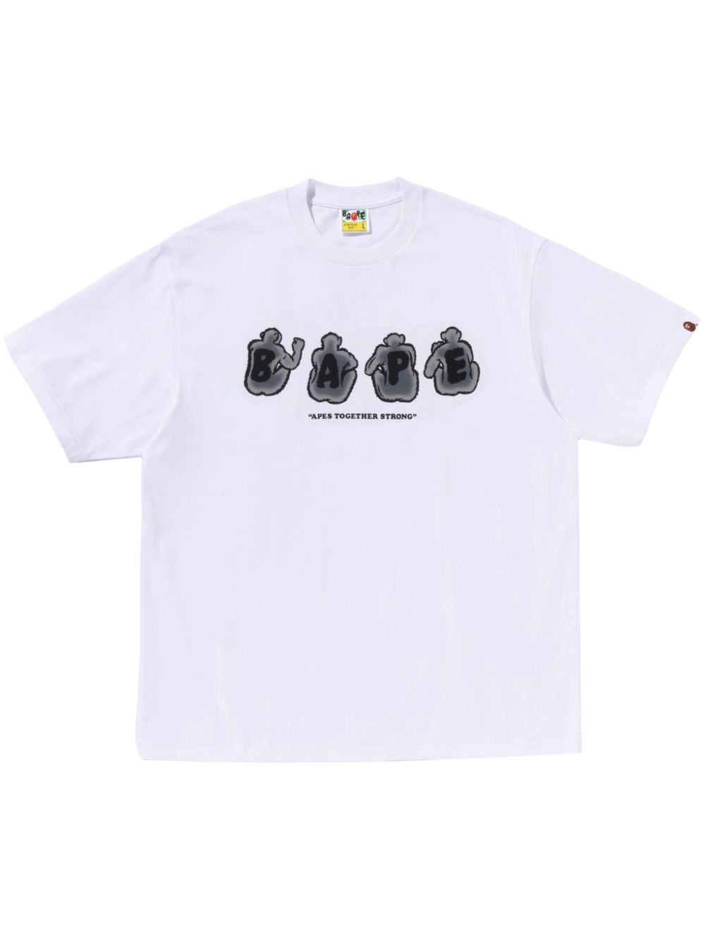 A BATHING APE® logo印花棉T恤 - 白色