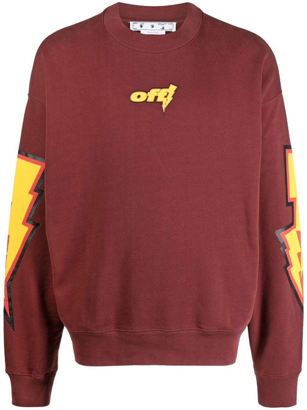 Off-White logo印花长袖卫衣 - 红色