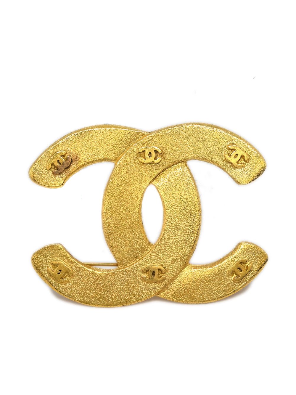 CHANEL Pre-Owned CC logo压纹胸针（1994年典藏款） - 金色