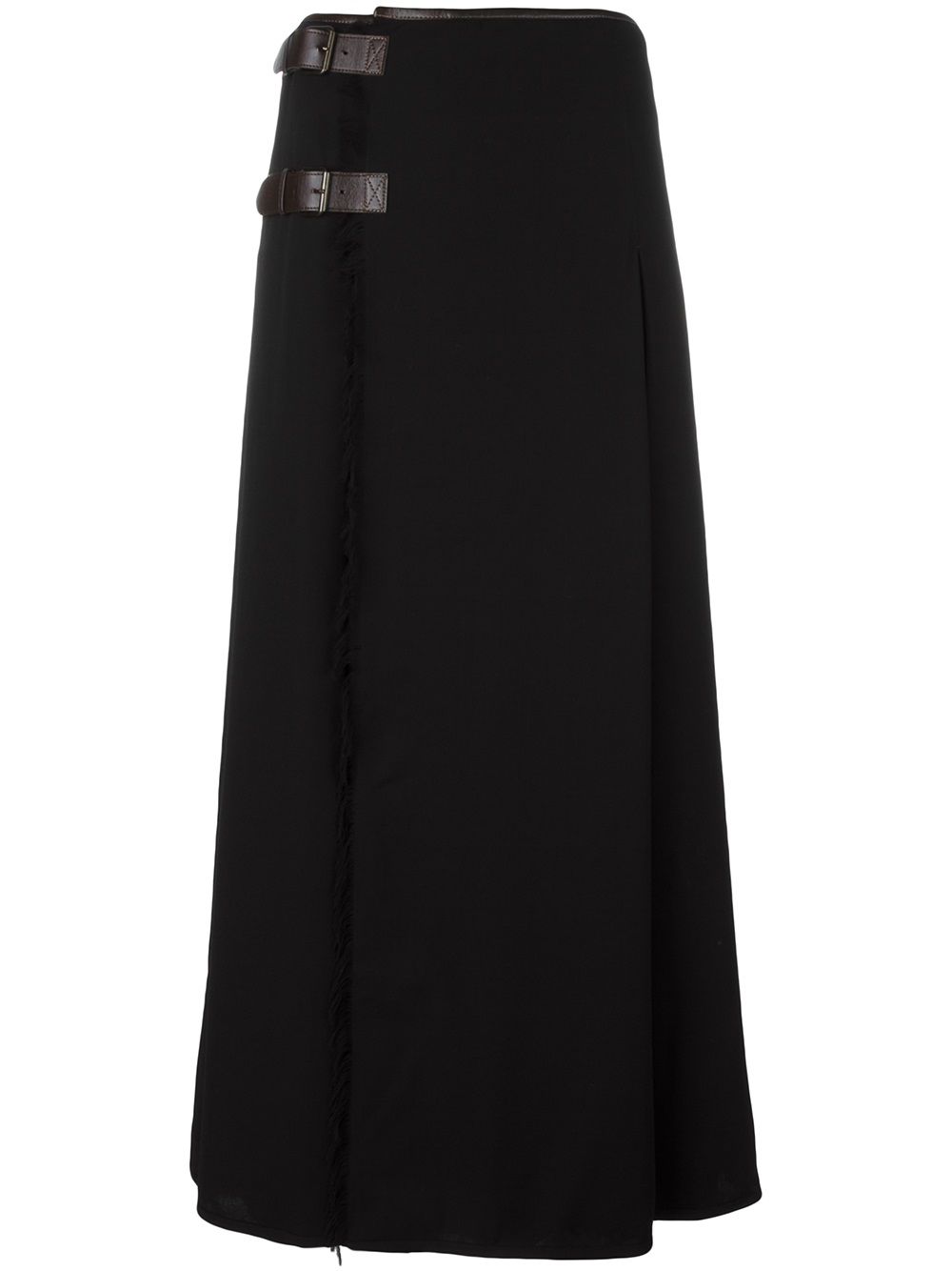 Jean Paul Gaultier Pre-Owned 磨损边半身裙 - 黑色
