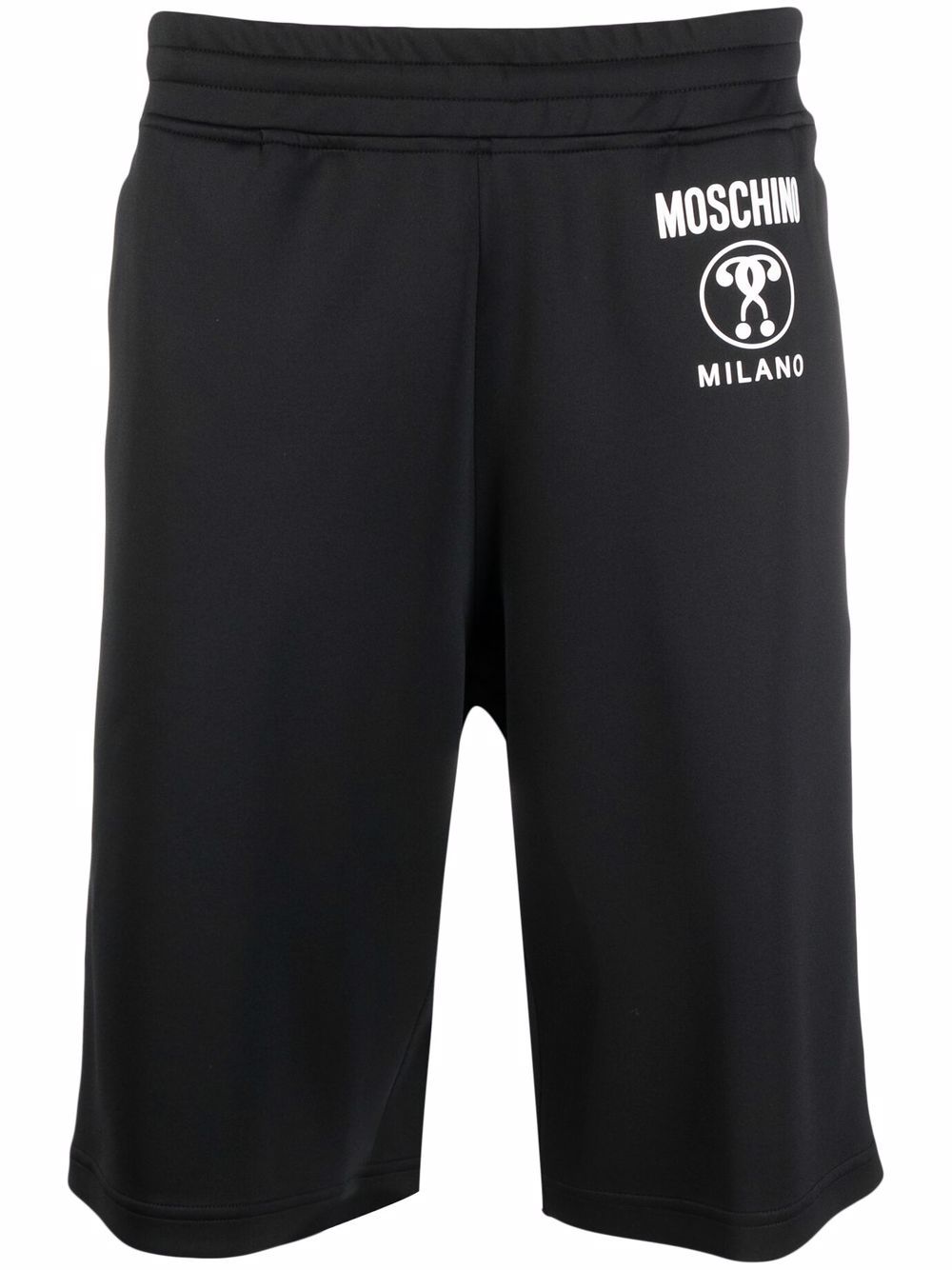 Moschino 莫斯奇诺 logo织带运动短裤 - 黑色