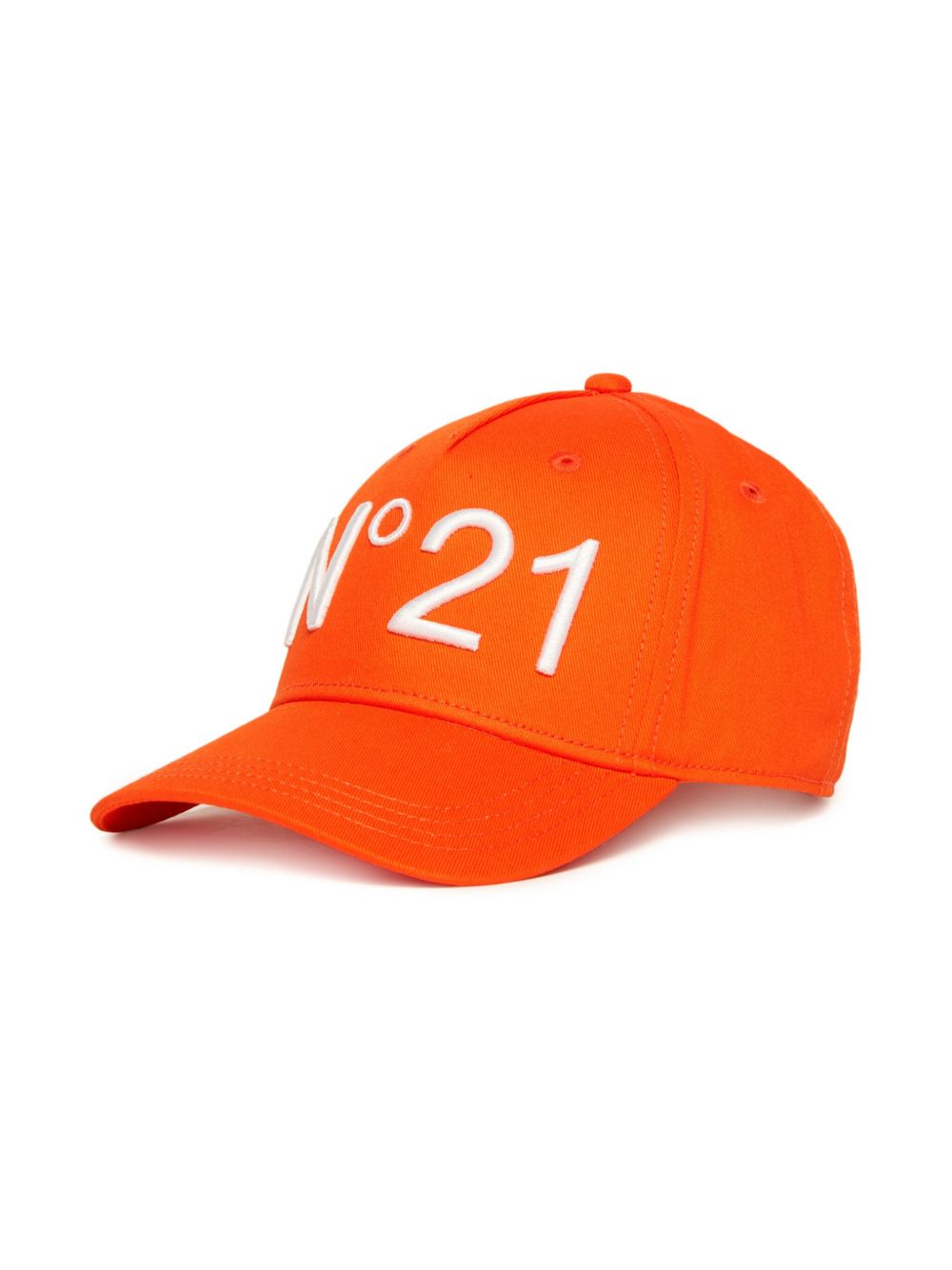Nº21 Kids logo刺绣棒球帽 - 橘色