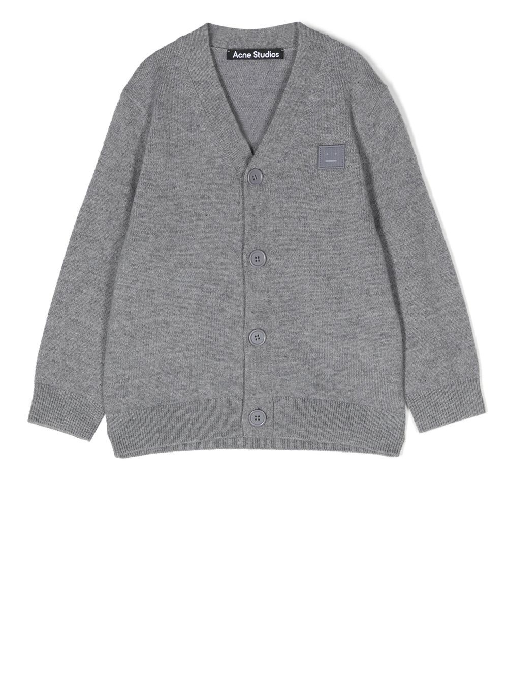 Acne Studios 胸处标贴针织开衫 - 灰色