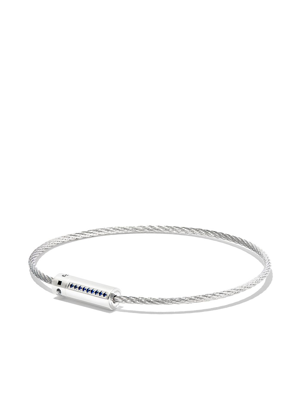 Le Gramme Cable 纯银蓝宝石手链 - 银色