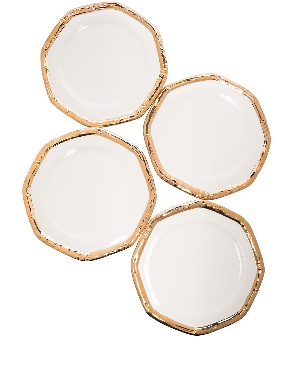 Les-Ottomans Bamboo 四件装陶瓷餐盘（27厘米） - 白色
