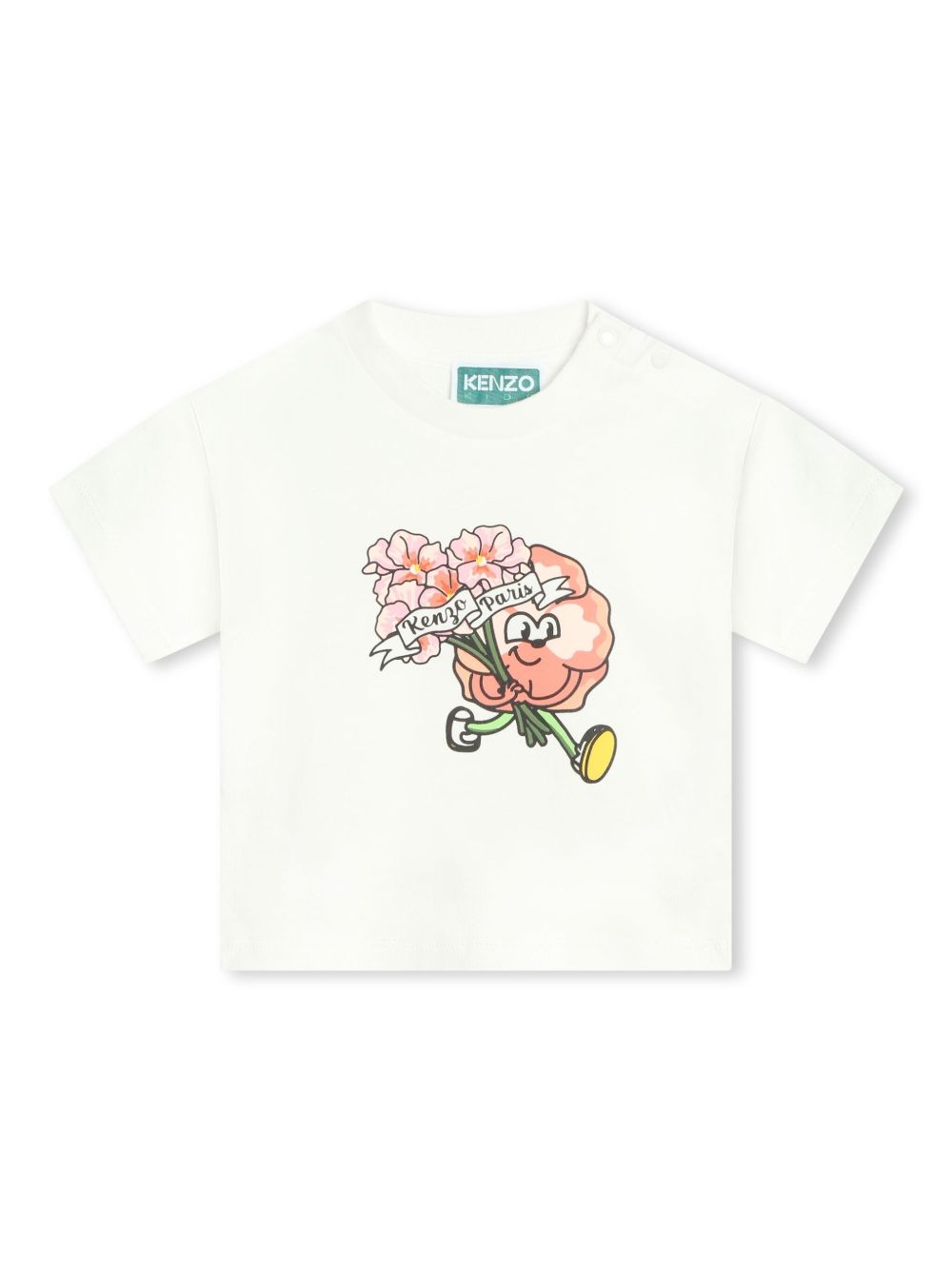 Kenzo Kids 图案印花圆领T恤 - 白色