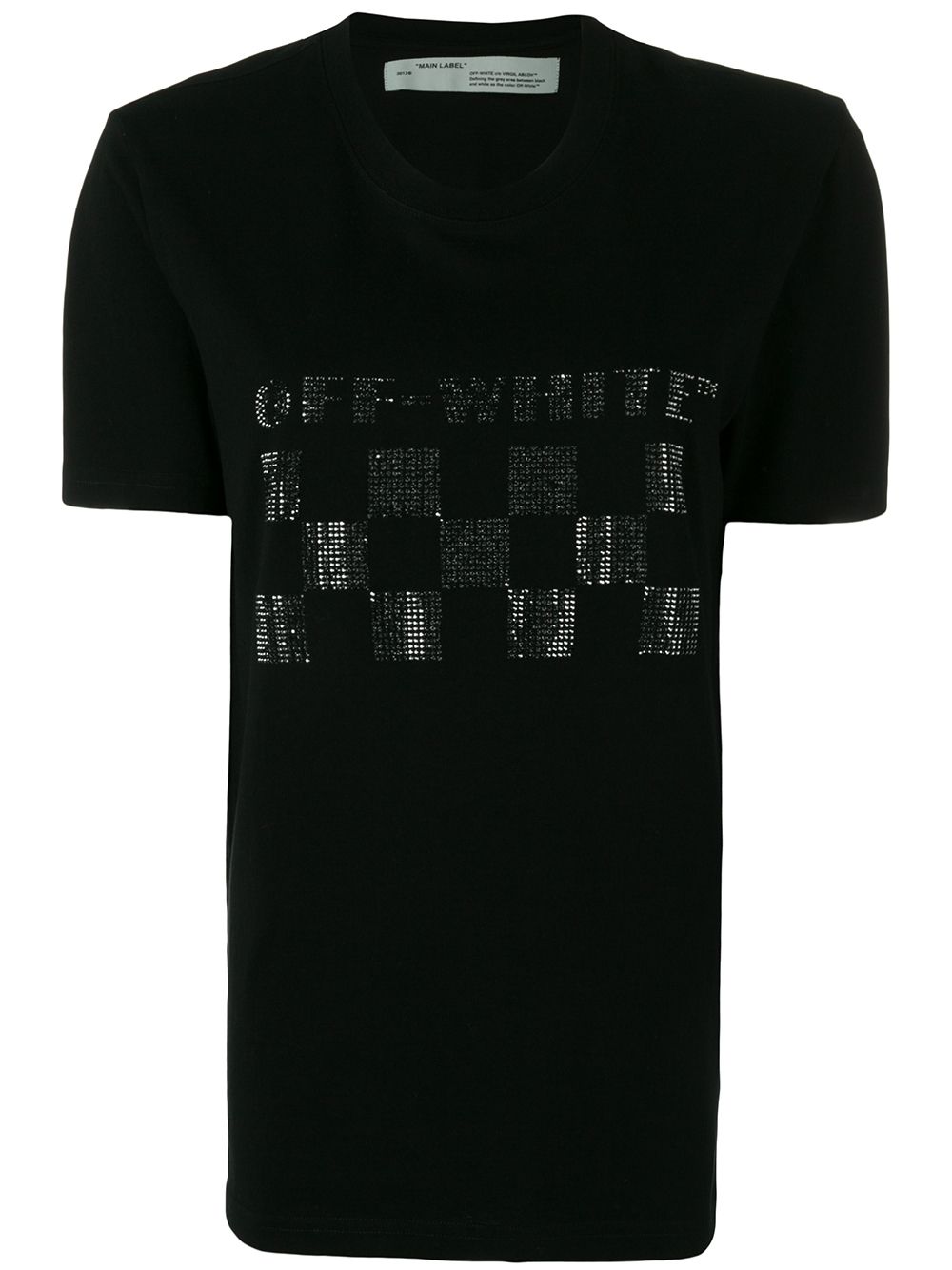Off-White logo镶嵌印花T恤 - 黑色
