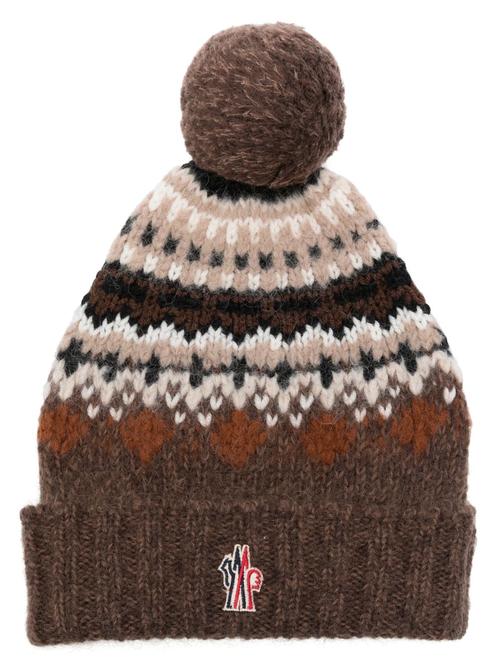 Moncler Grenoble 费尔岛式嵌花套头帽 - 褐色