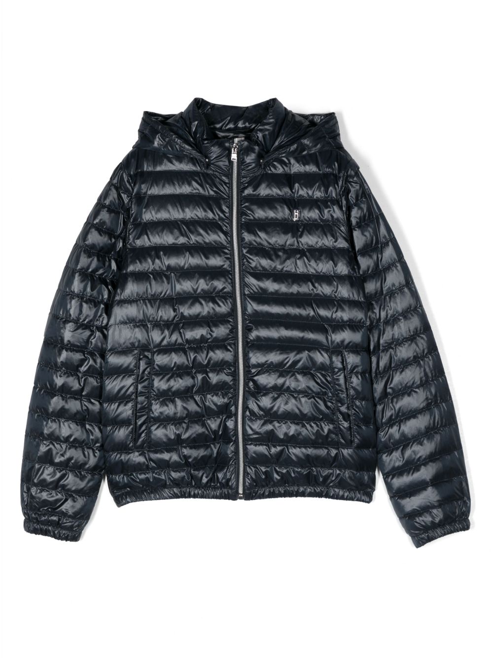 Herno Kids logo压纹填充夹克 - 蓝色