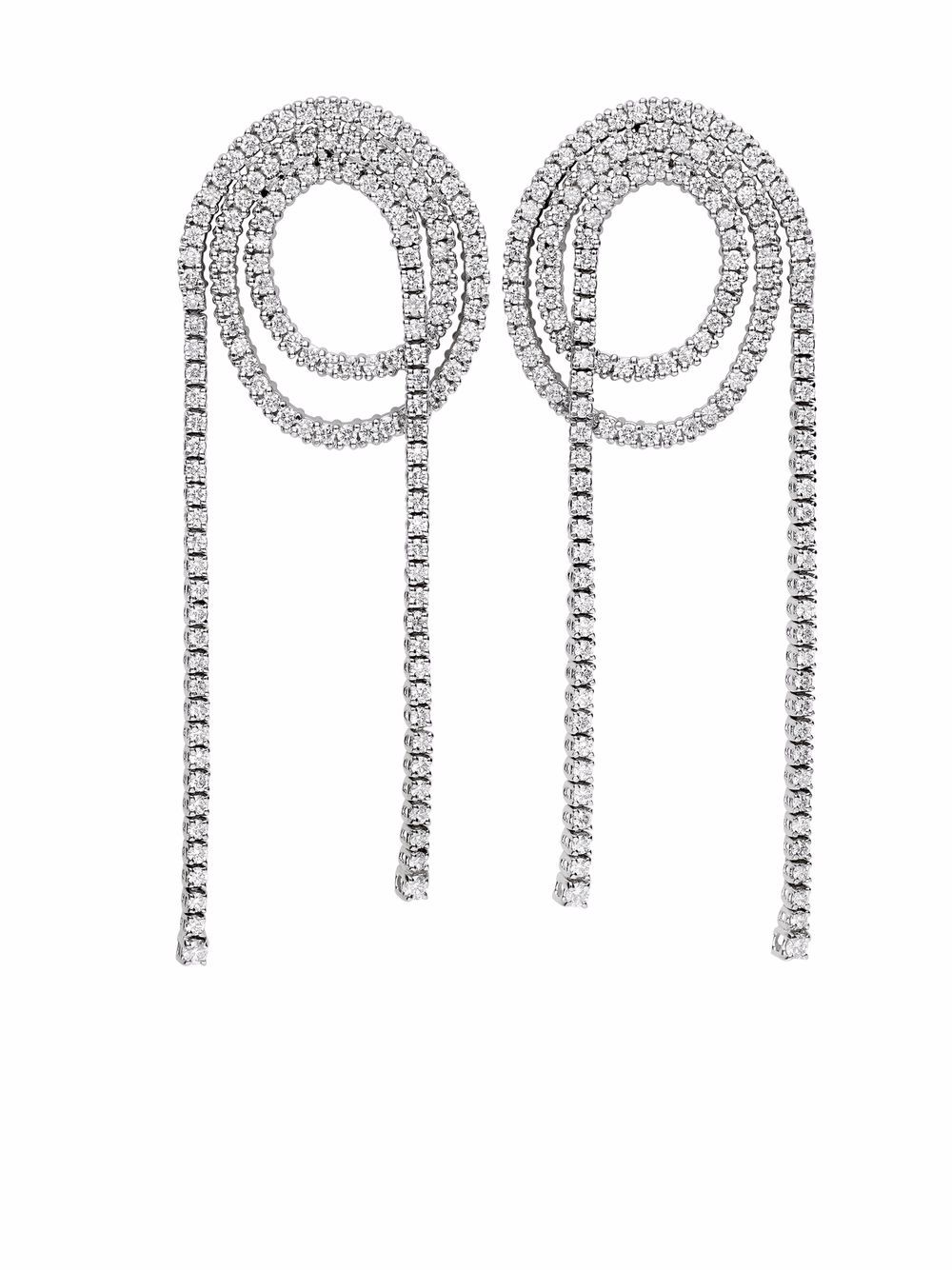 Delfina Delettrez 18K白金 Unchain My Art 钻石耳环 - 银色