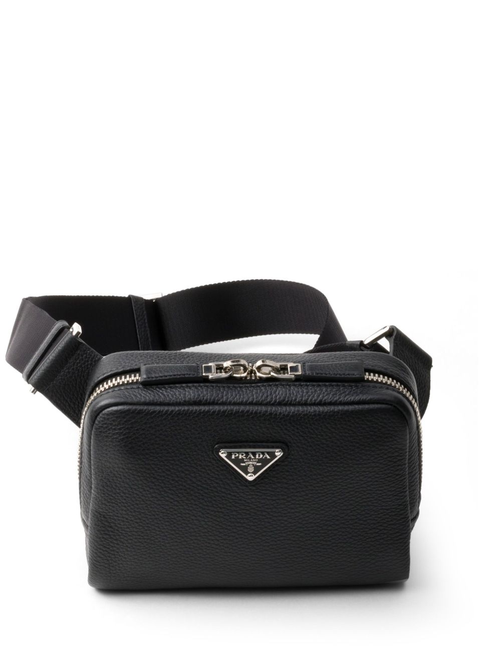 Prada Brique Saffiano 皮质斜挎包 - 黑色
