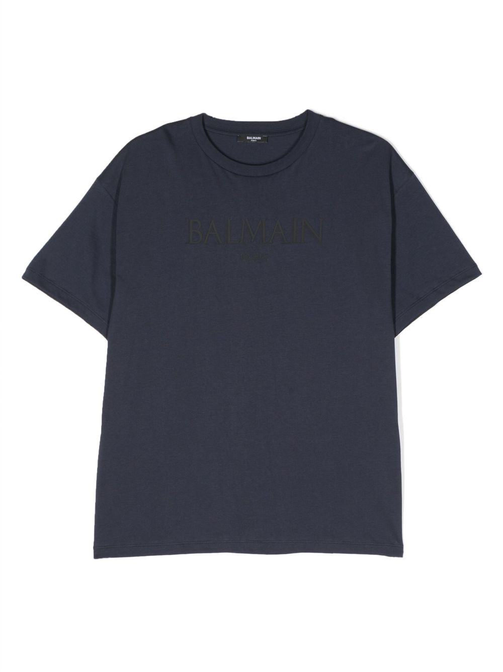Balmain Kids logo印花棉T恤 - 蓝色