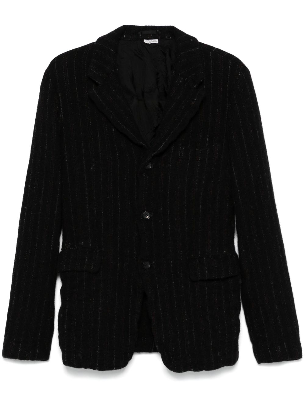 Comme des Garçons Homme Plus 条纹西装夹克 - 黑色