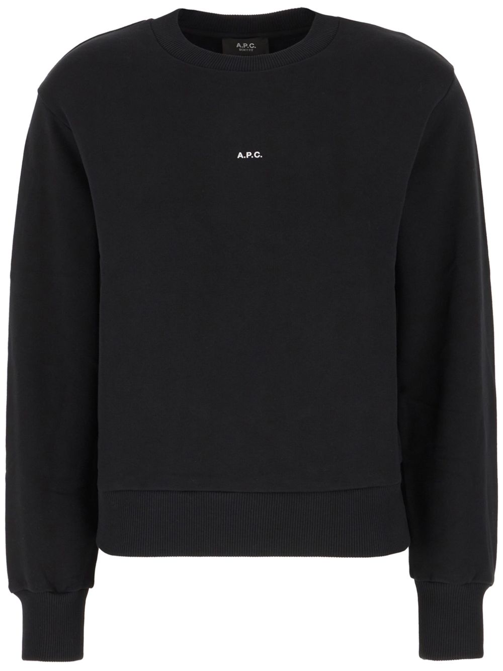 A.P.C. logo印花棉卫衣 - 黑色