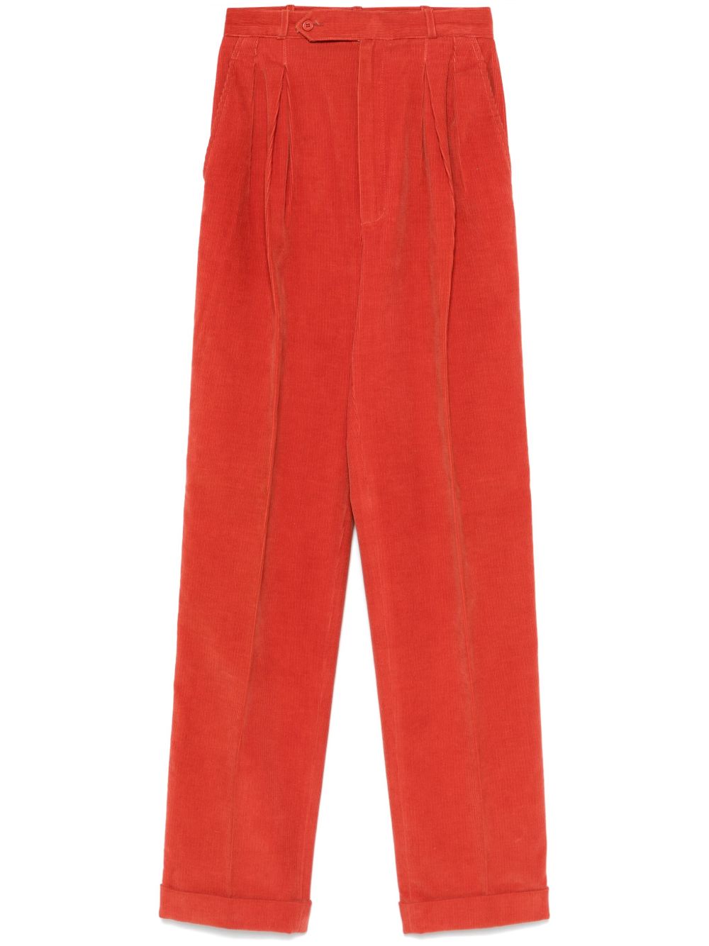 Saint Laurent Pre-Owned 灯芯绒长裤（1970年代典藏款） - 红色