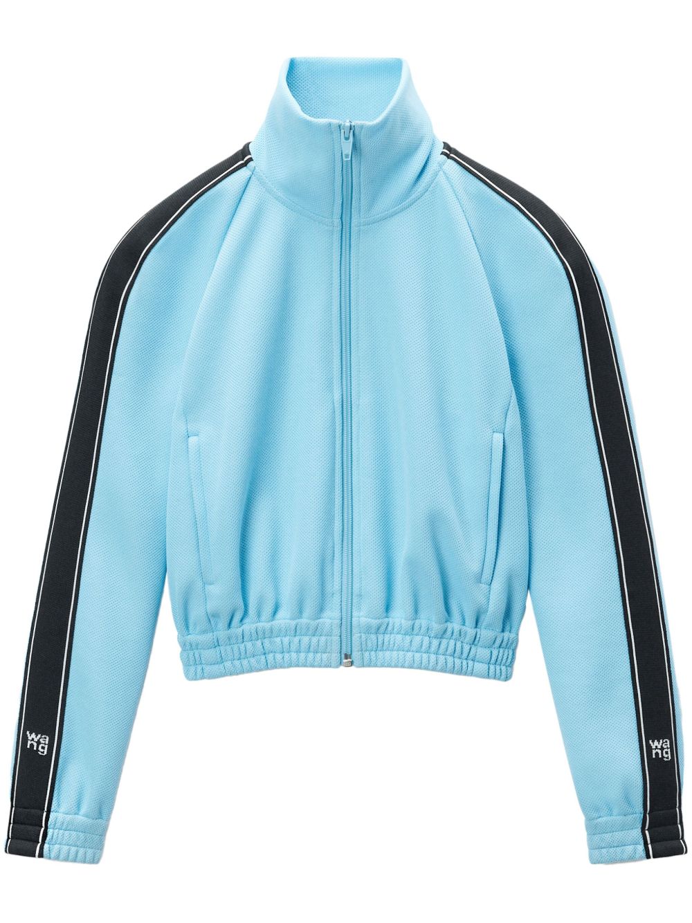 Alexander Wang logo饰带短款运动夹克 - 蓝色