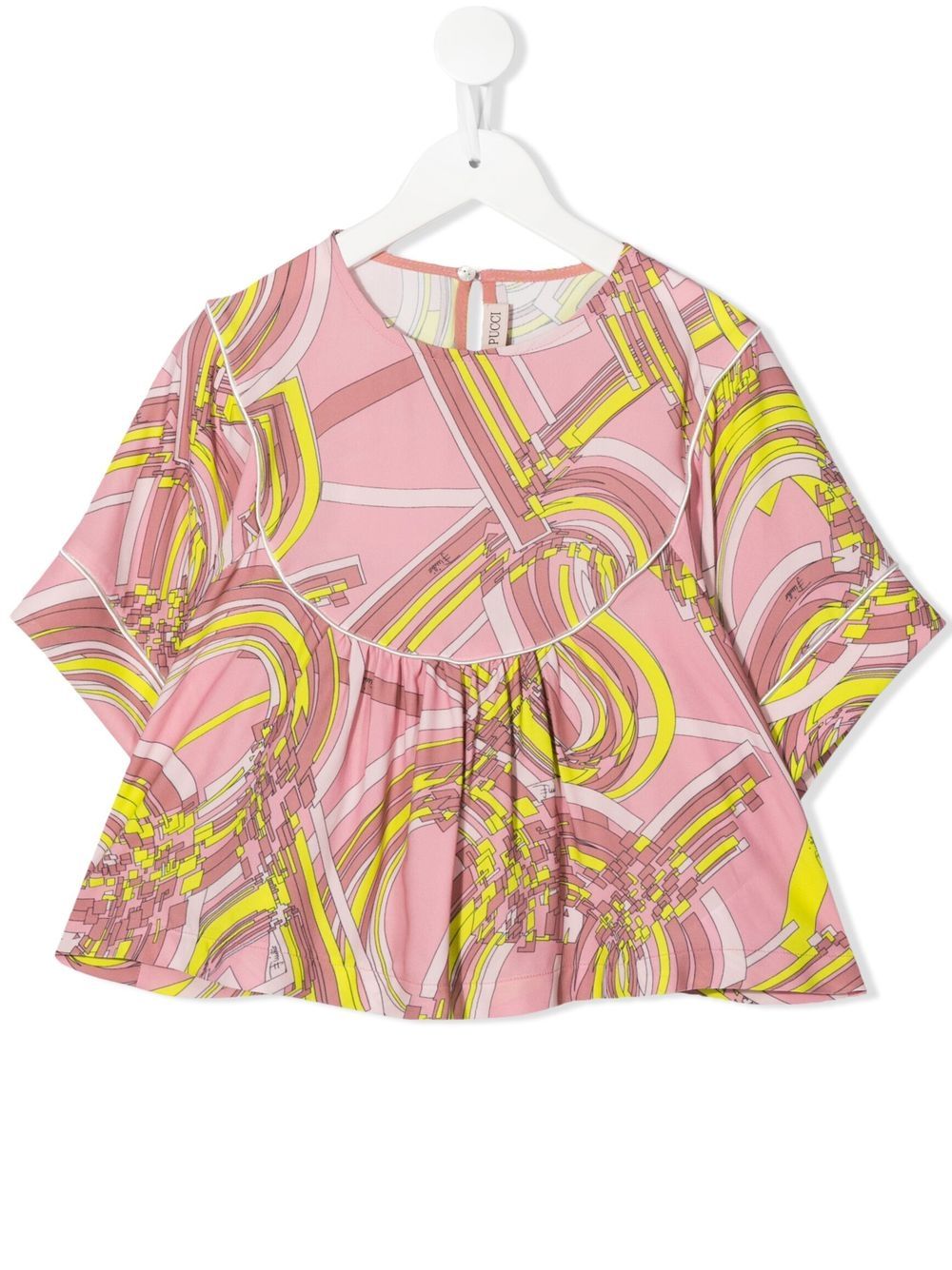 PUCCI Junior 图案印花长款上衣 - 粉色