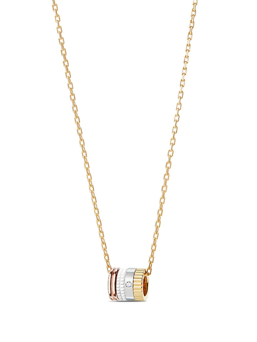 Boucheron 18K黄金陶瓷钻石项链 - 金色