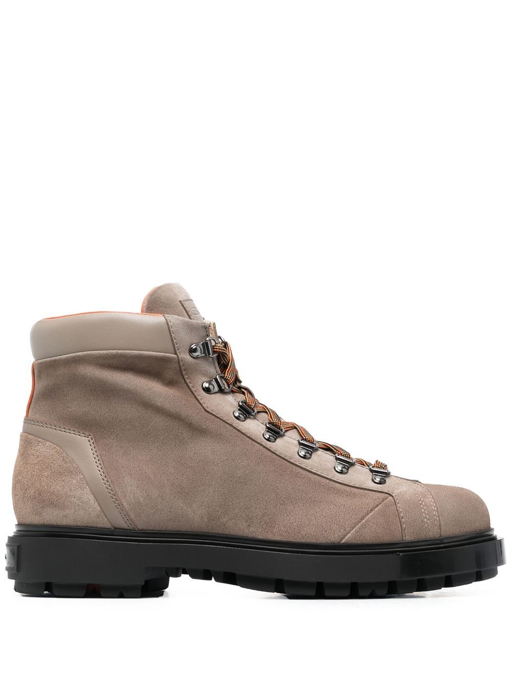 Santoni 皮质系带短靴 - 中性色
