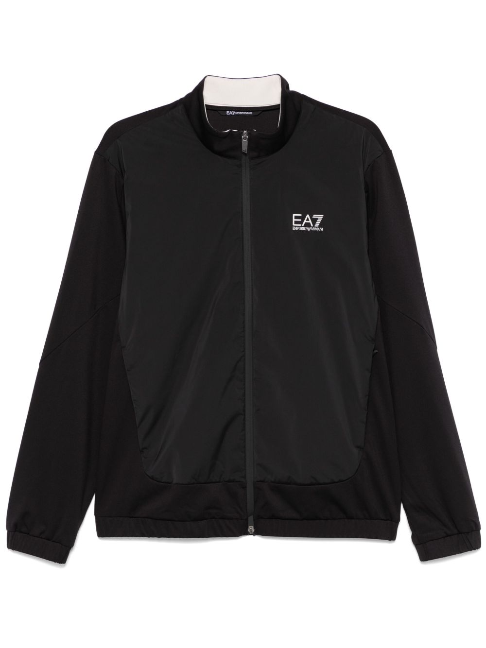 Ea7 Emporio Armani logo印花夹克 - 黑色