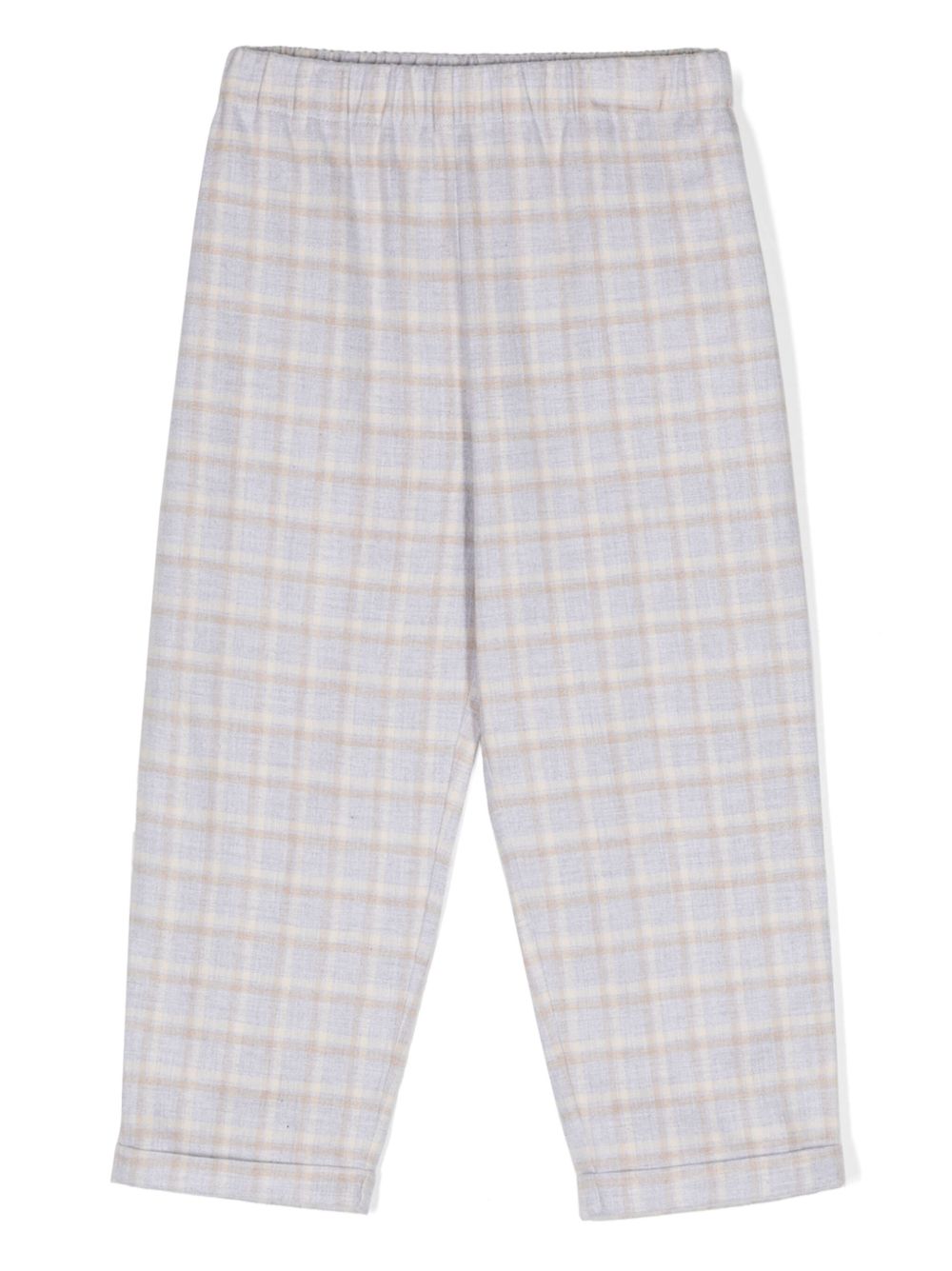 Brunello Cucinelli Kids 格纹法兰绒睡衣长裤 - 灰色