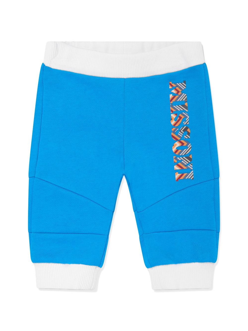 Missoni Kids logo印花运动裤 - 蓝色