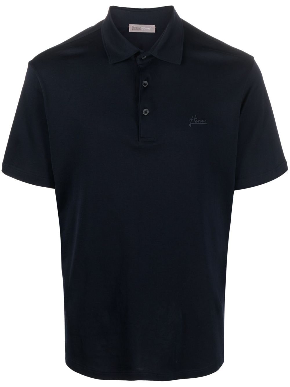 Herno logo压纹棉polo衫 - 蓝色