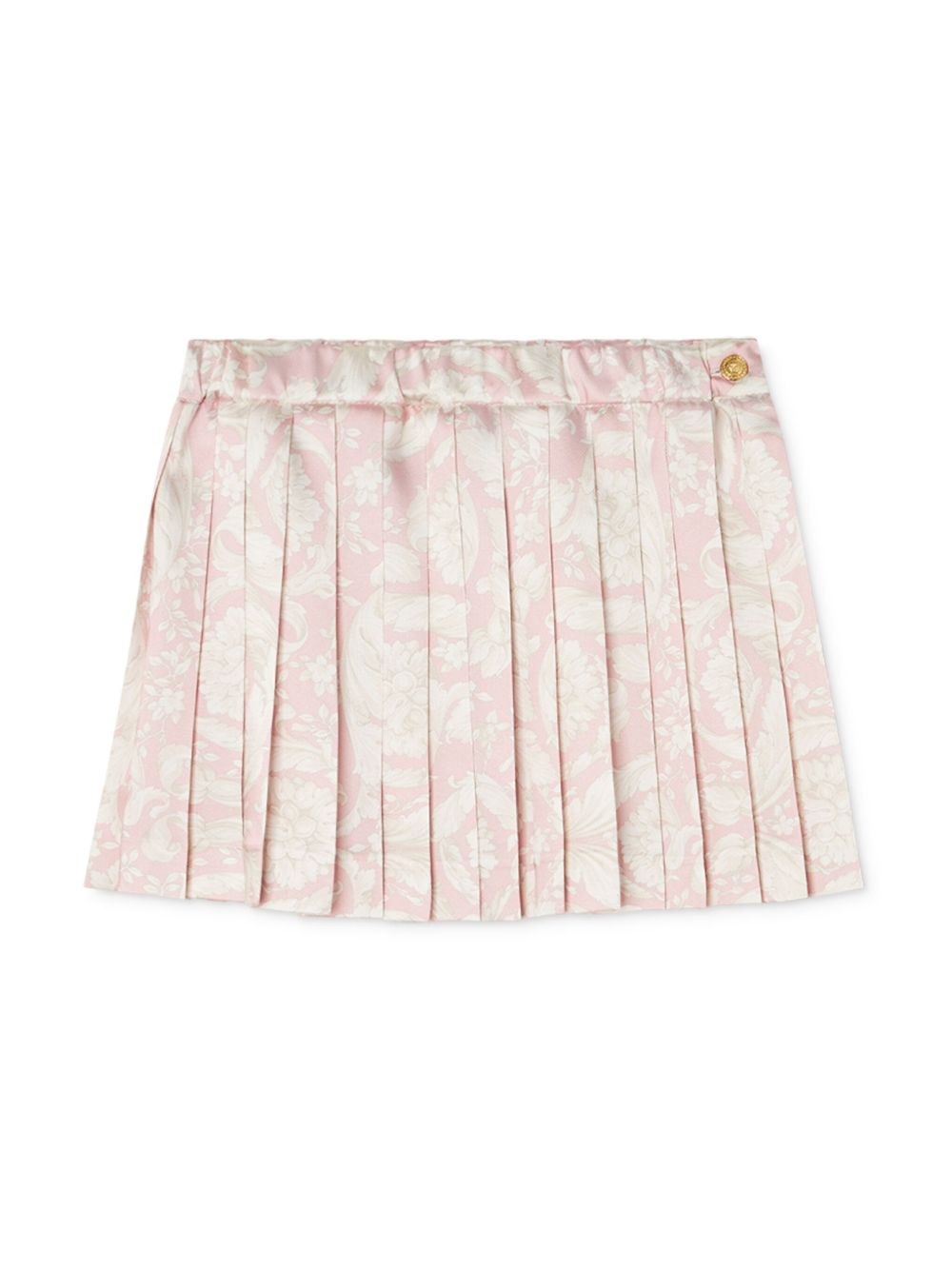 Versace Kids Barocco 印花百褶迷你半身裙 - 粉色