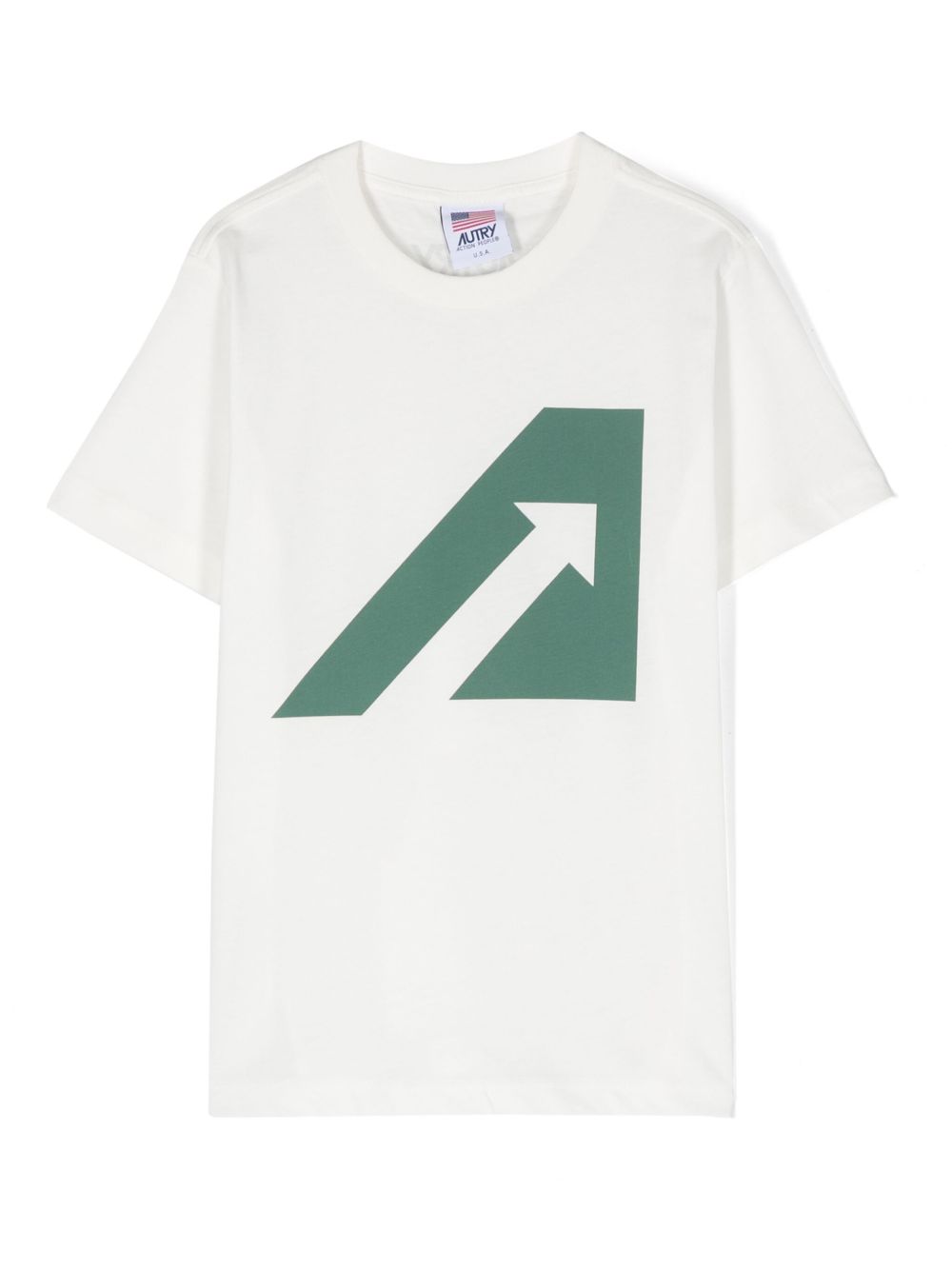 Autry Kids logo印花棉T恤 - 白色