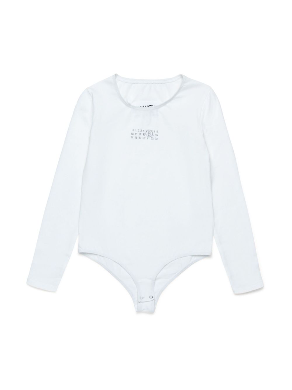 MM6 Maison Margiela Kids logo印花棉连体衣 - 白色