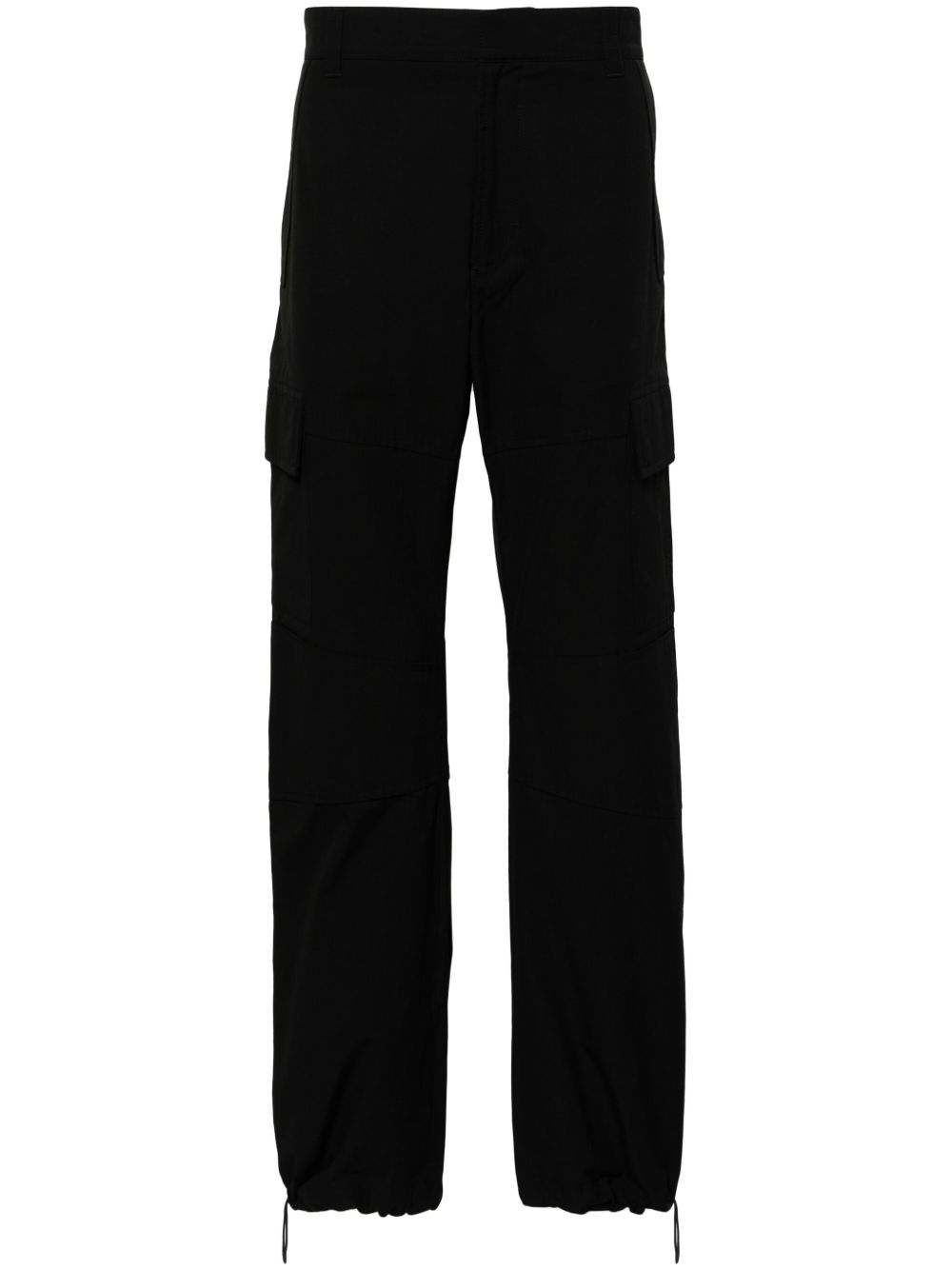 Givenchy 防撕裂格纹布棉工装裤 - 黑色
