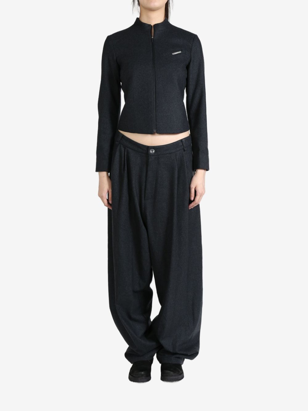 Hyein Seo cropped jacket - 灰色