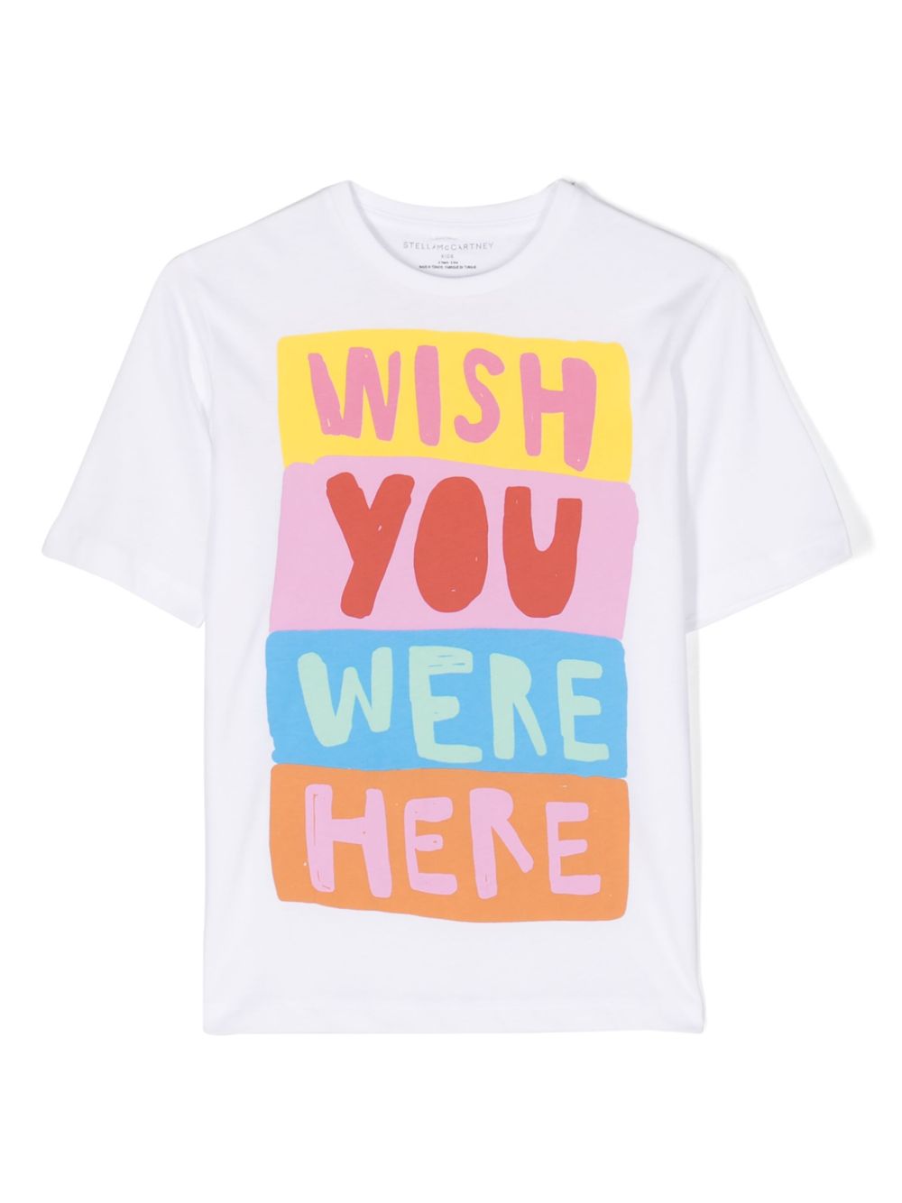 Stella McCartney Kids Wish You Were Here 印花棉T恤 - 白色